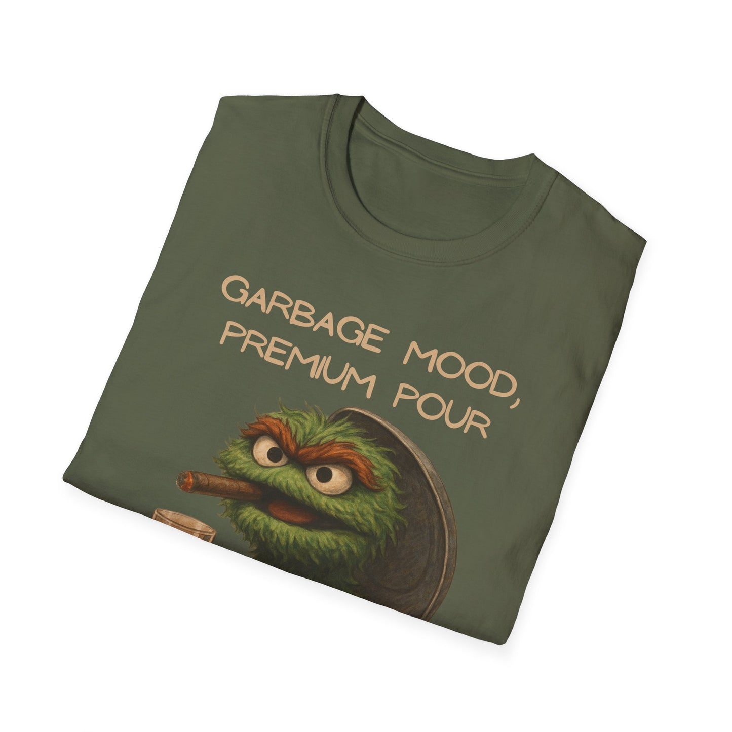 Grouchy Bourbon Unisex Softstyle T-Shirt - Fun Vintage Graphic Tee for Casual Wear