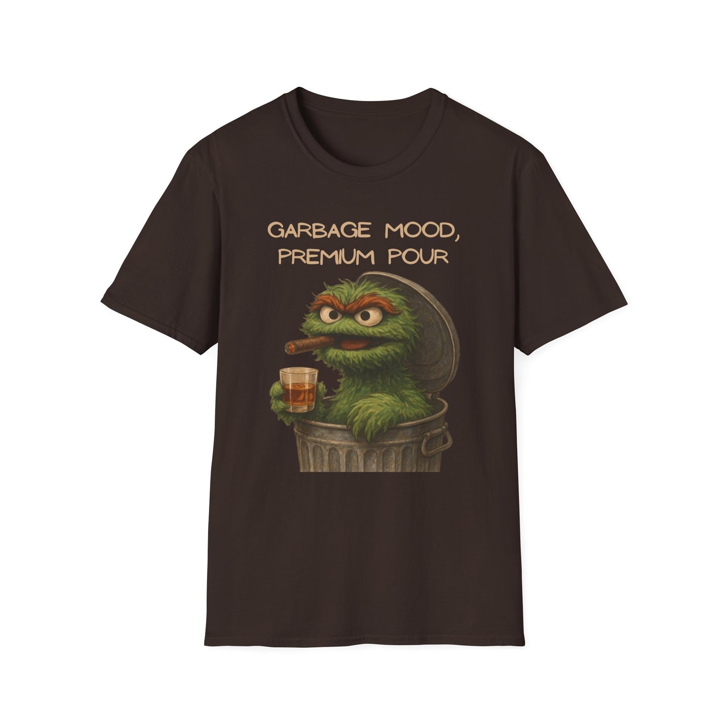Grouchy Bourbon Unisex Softstyle T-Shirt - Fun Vintage Graphic Tee for Casual Wear