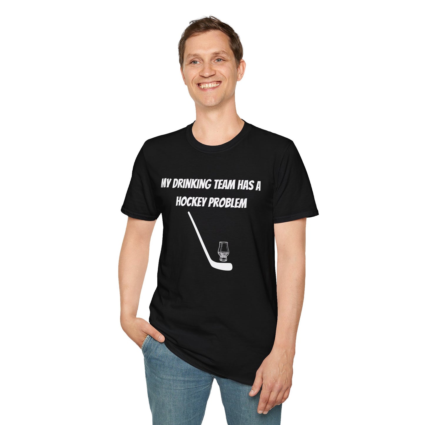 My Drinking Team Has a Hockey Problem Part 2 Unisex Softstyle T-Shirt - Perfect for Hockey Fans and Sports Gatherings