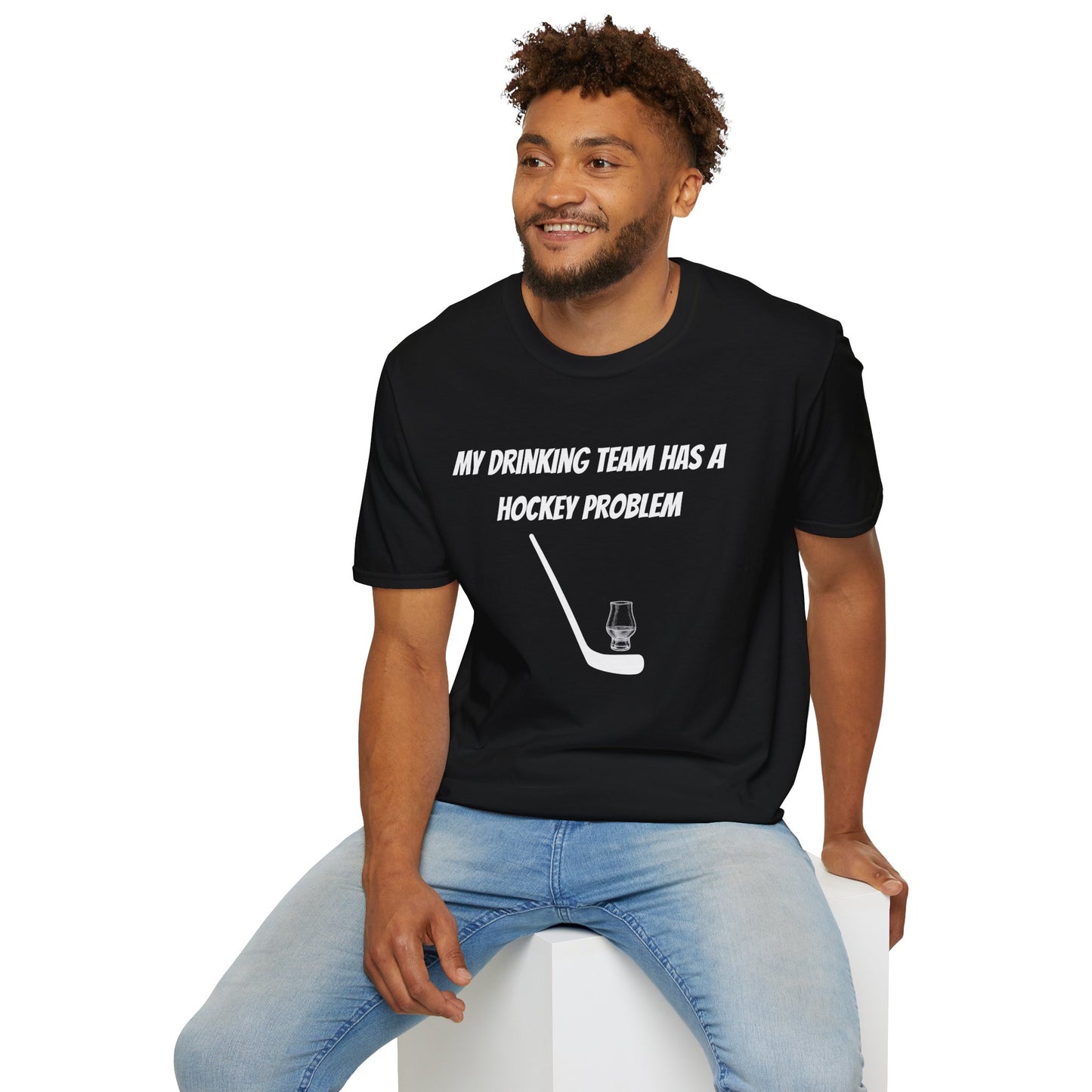 My Drinking Team Has a Hockey Problem Part 2 Unisex Softstyle T-Shirt - Perfect for Hockey Fans and Sports Gatherings